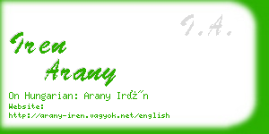 iren arany business card